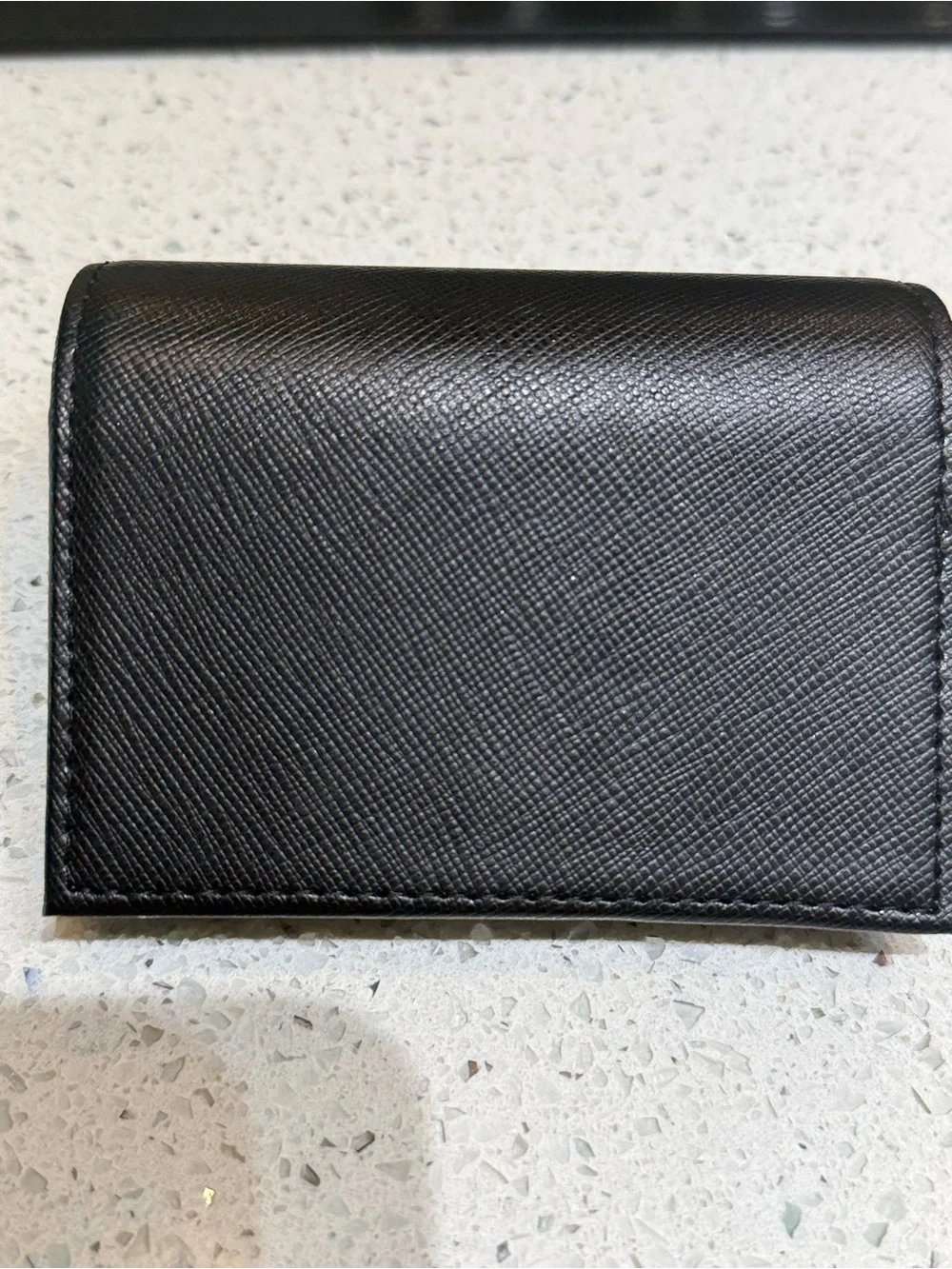 Creed Black Leather Card Case with Gold Emblem